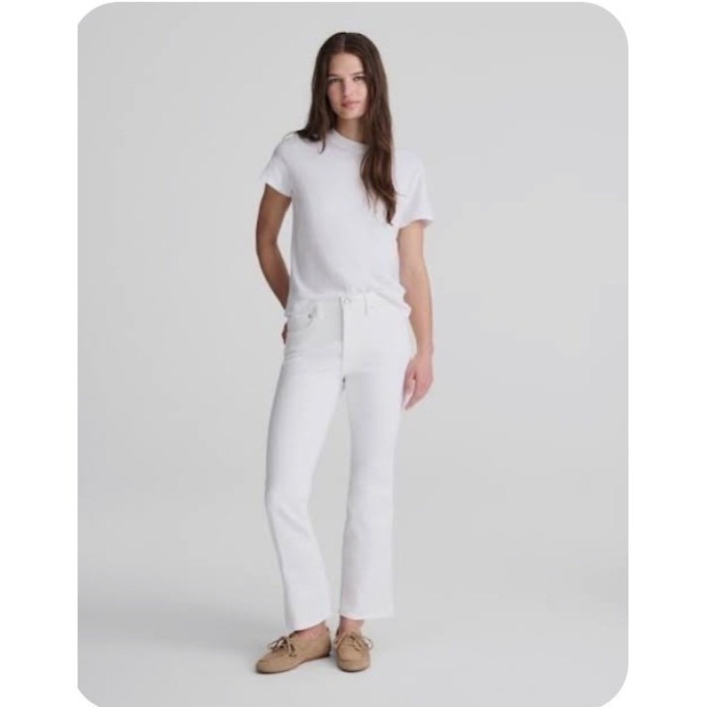 Madewell Flare Crop Jeans Womens 27 White Stretch The Stretch Flare Crop Jean